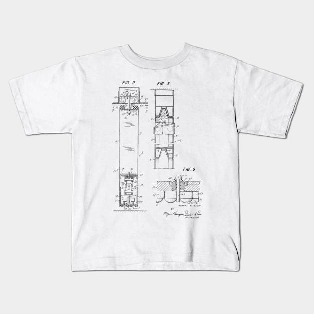 Trolley System Vintage Patent Hand Drawing Kids T-Shirt by TheYoungDesigns